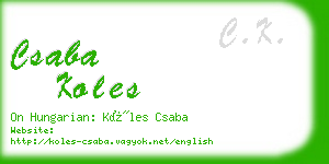 csaba koles business card